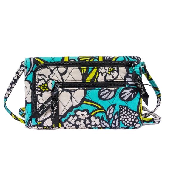Quilted Purse VERA BRADLEY Trifold Crossbody Wallet Retired 2013 Island Bloom - Picture 2 of 7